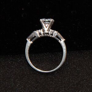Sterling Silver and CZ Engagement Ring